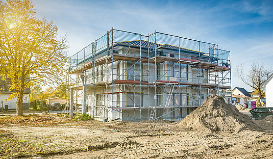 Baustelle massiv gebautes Haus