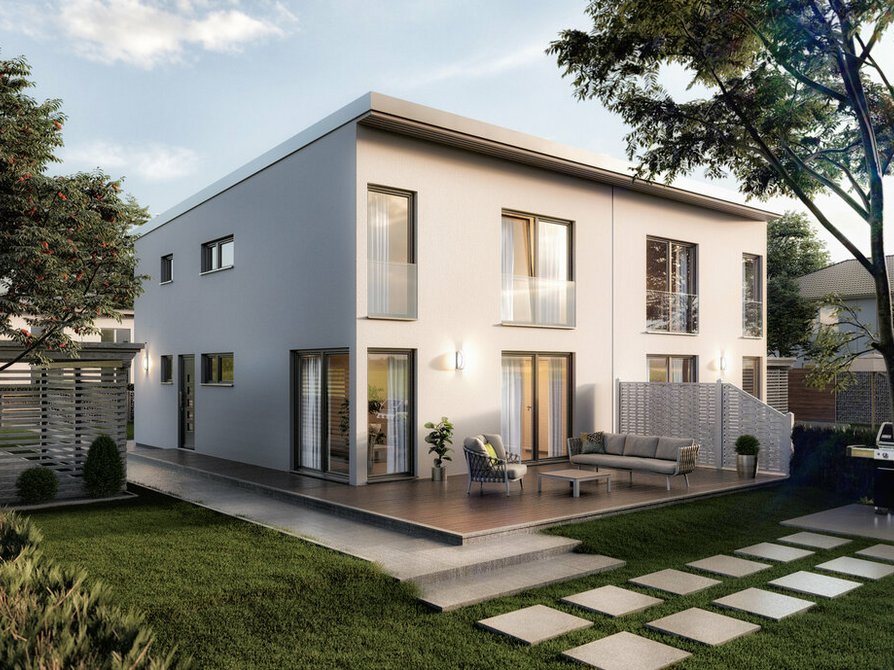 Doppelhaus-Aura-136-Pultdach-Garten